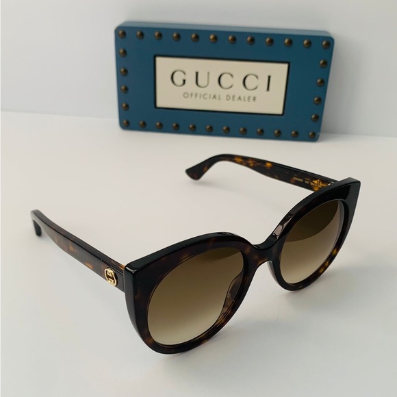 Gucci GG0325S 002 Women Cat-eye Sunglasses in Havana Frame W/brown Gradient Lens - Picture 6 of 14